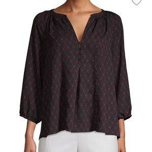 Joie Gloria Printed Splitneck Blouse